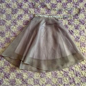 grey flowy mesh circle midi skirt size 4 new look